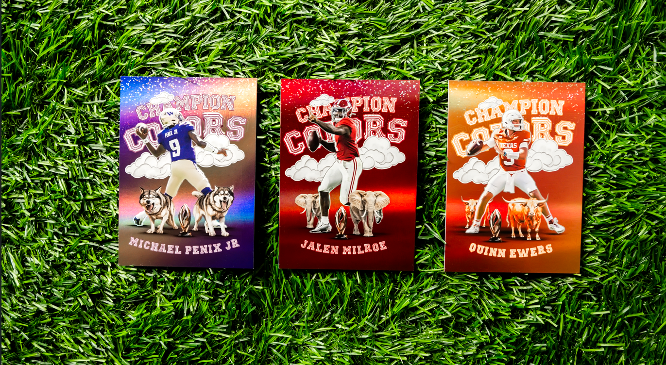 ONIT Athlete Champion Colors cards 2023-24 (Washington, Alabama, Texas Football)