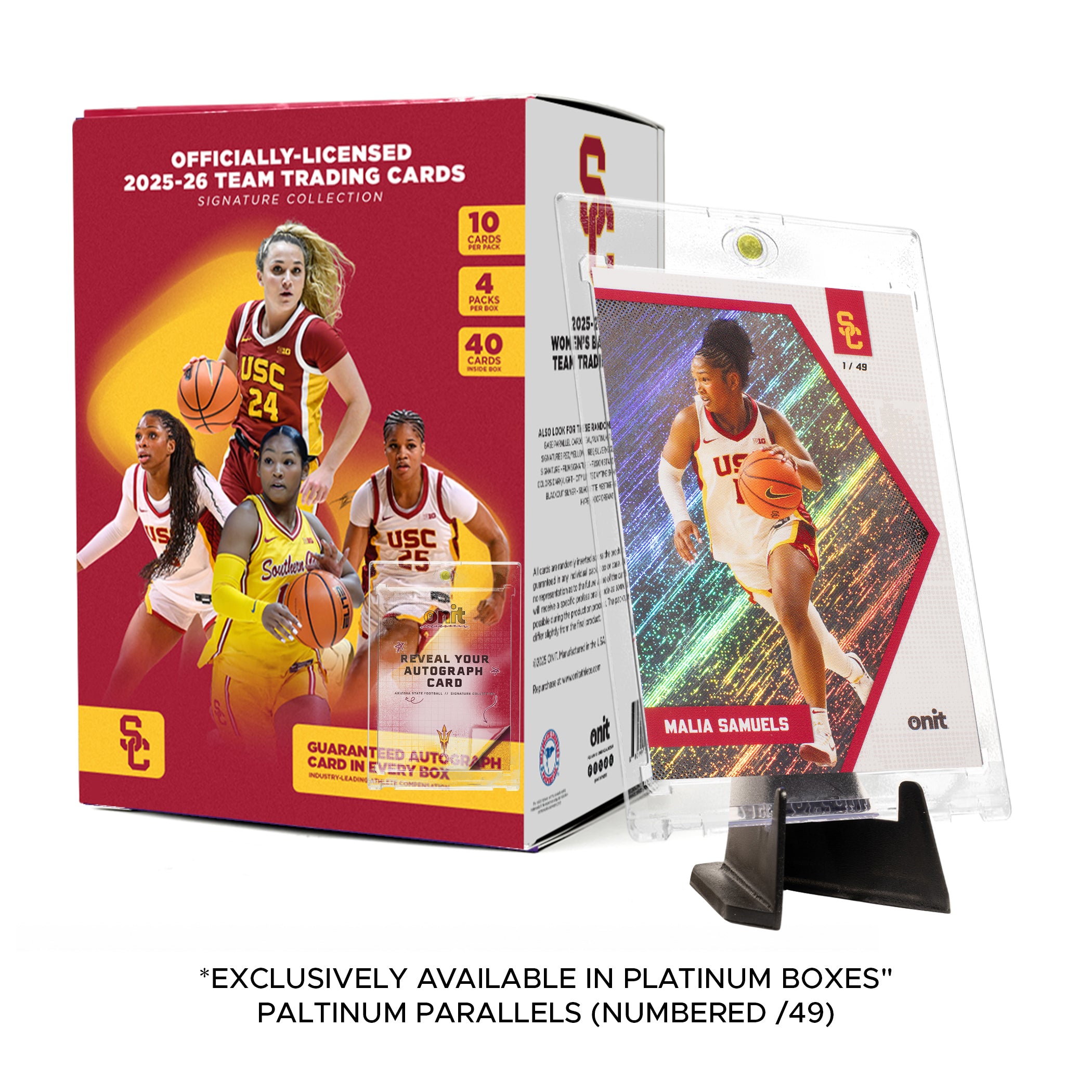 University of Southern California Women's Basketball 2025-26 Trading Cards - Platinum Box (Guaranteed Autograph)