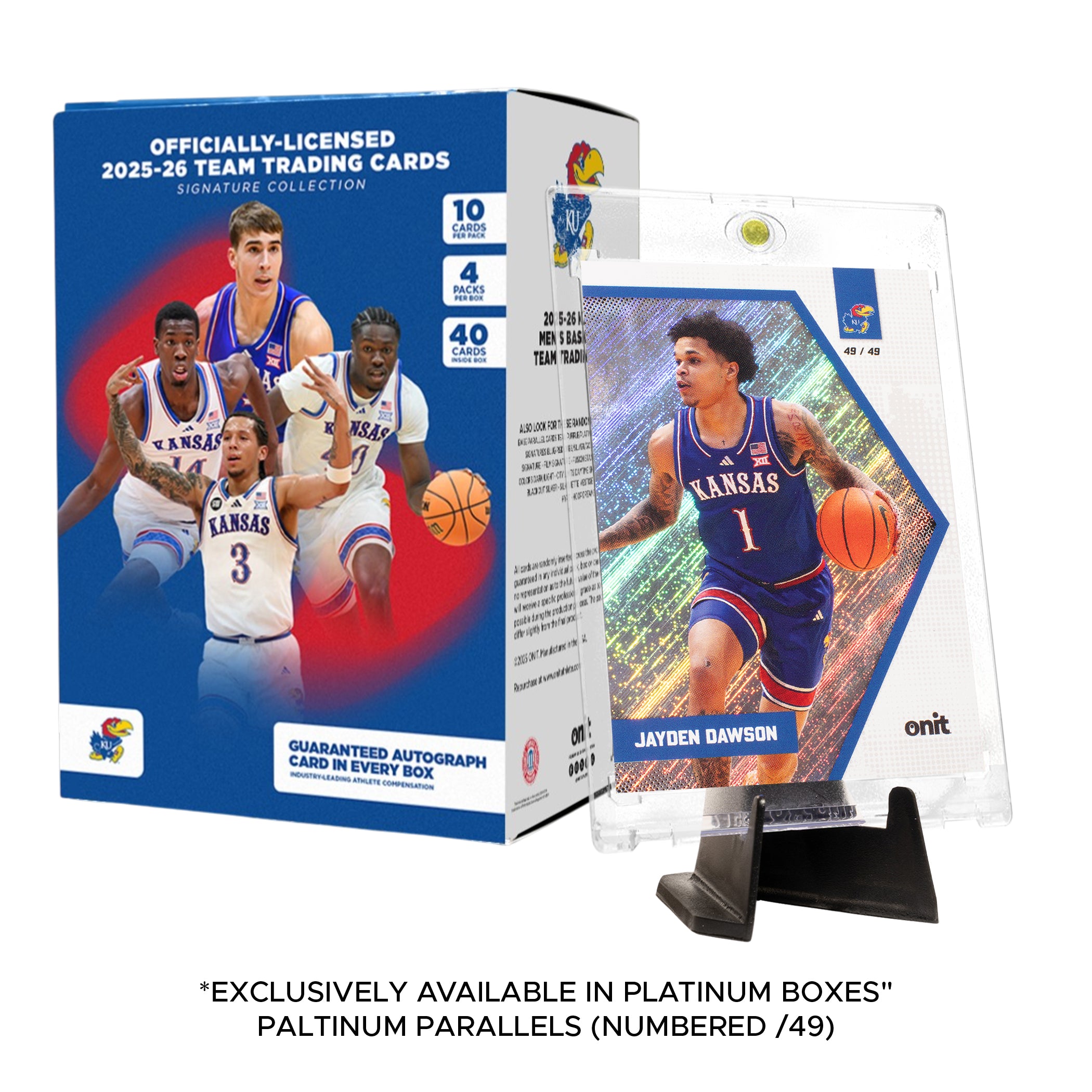 University of Kansas Men's Basketball 2025-26 Trading Cards - Platinum Box (Guaranteed Autograph)