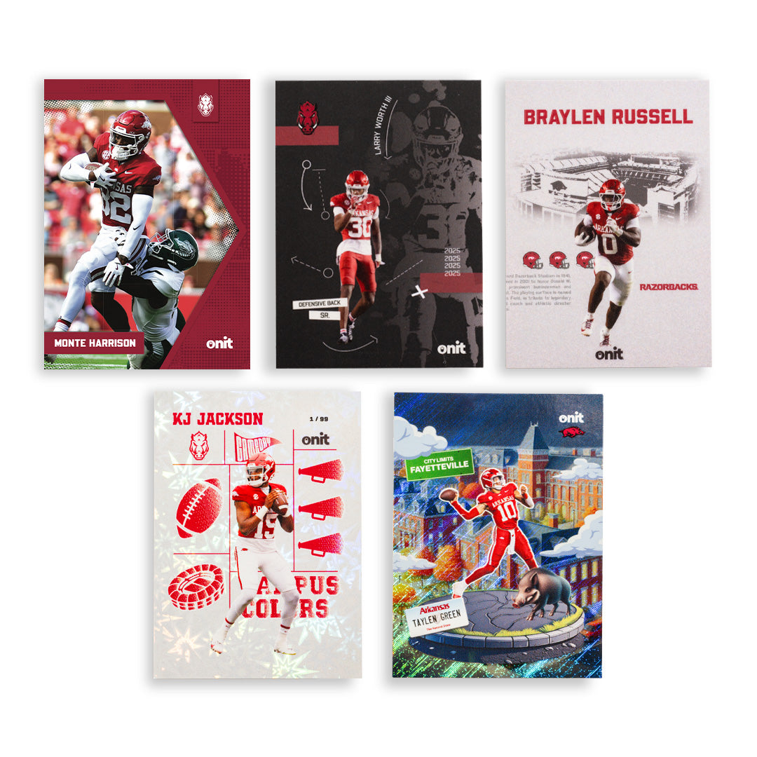 University of Arkansas Football 2025 Trading Cards - Platinum Box (Guaranteed Autograph)