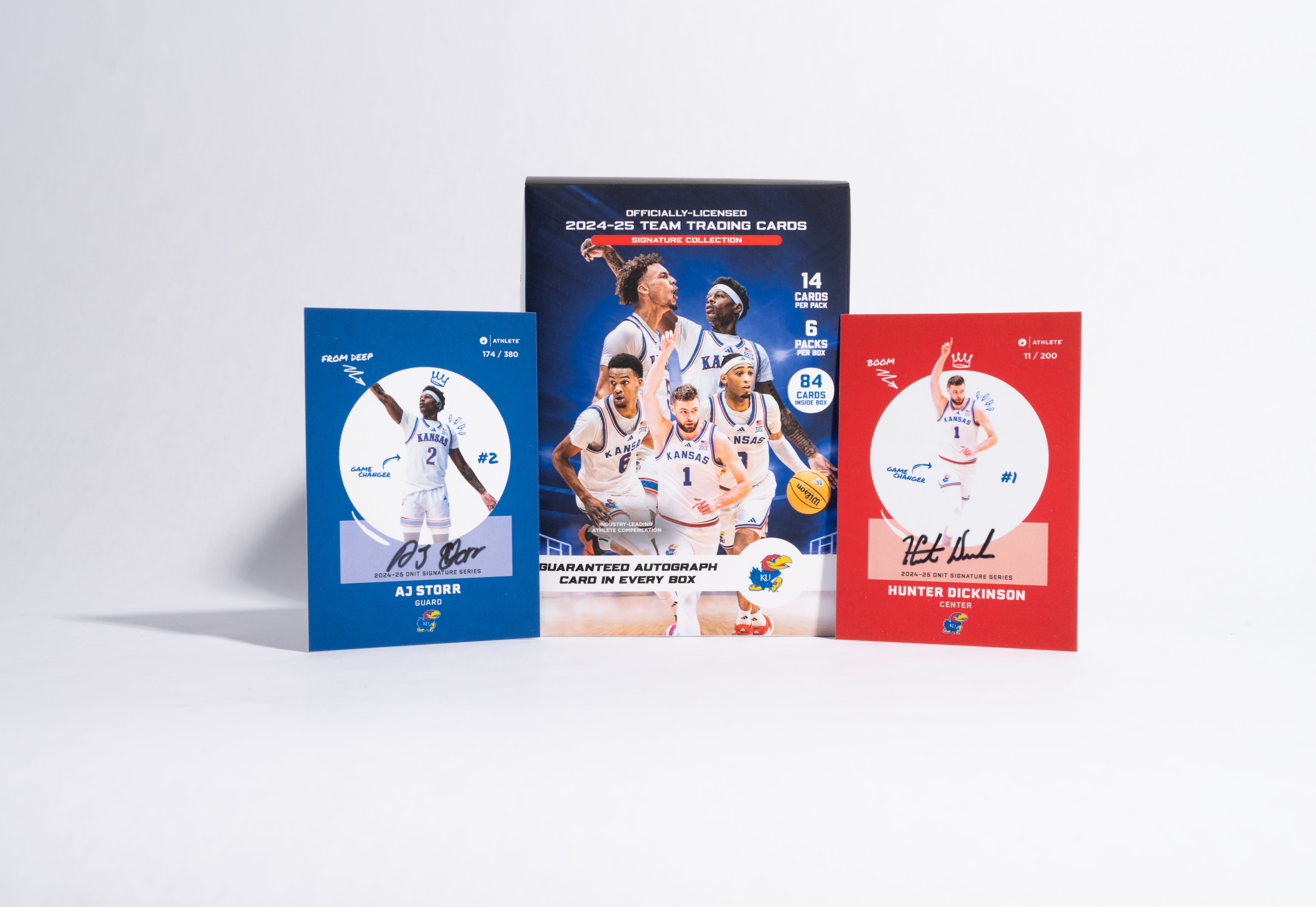 University of Kansas® NIL Men's Basketball - 2024-25 Signature Trading Cards - Platinum Box with Guaranteed Autograph