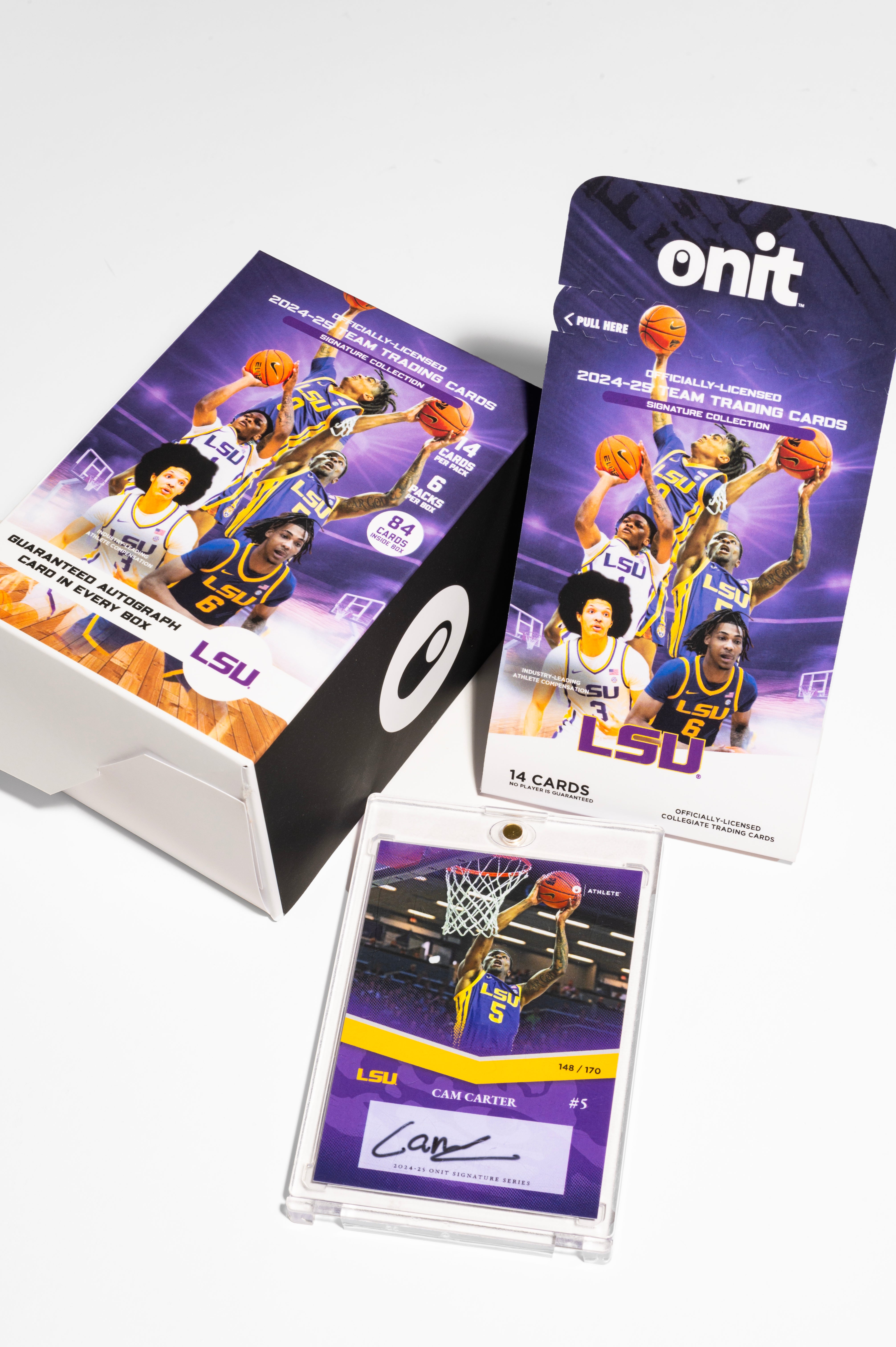 LSU® 2024-2025 Men's Basketball Trading Cards - Platinum Box with Guaranteed Autograph