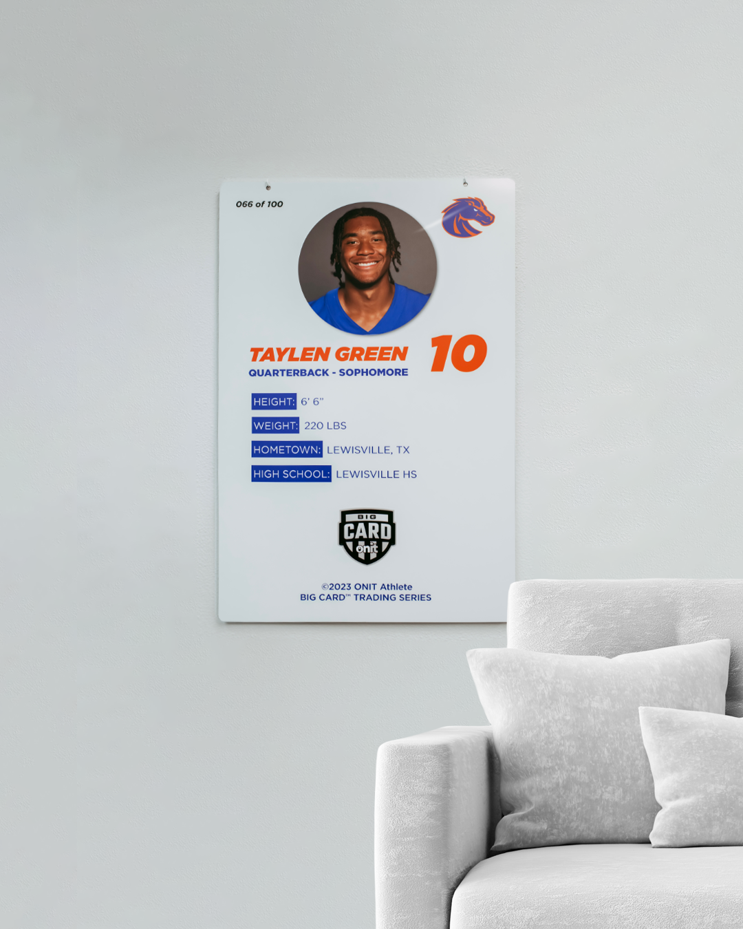 Taylen Green - Big Card™ - Autographed (BOISE, IDAHO PICK UP)