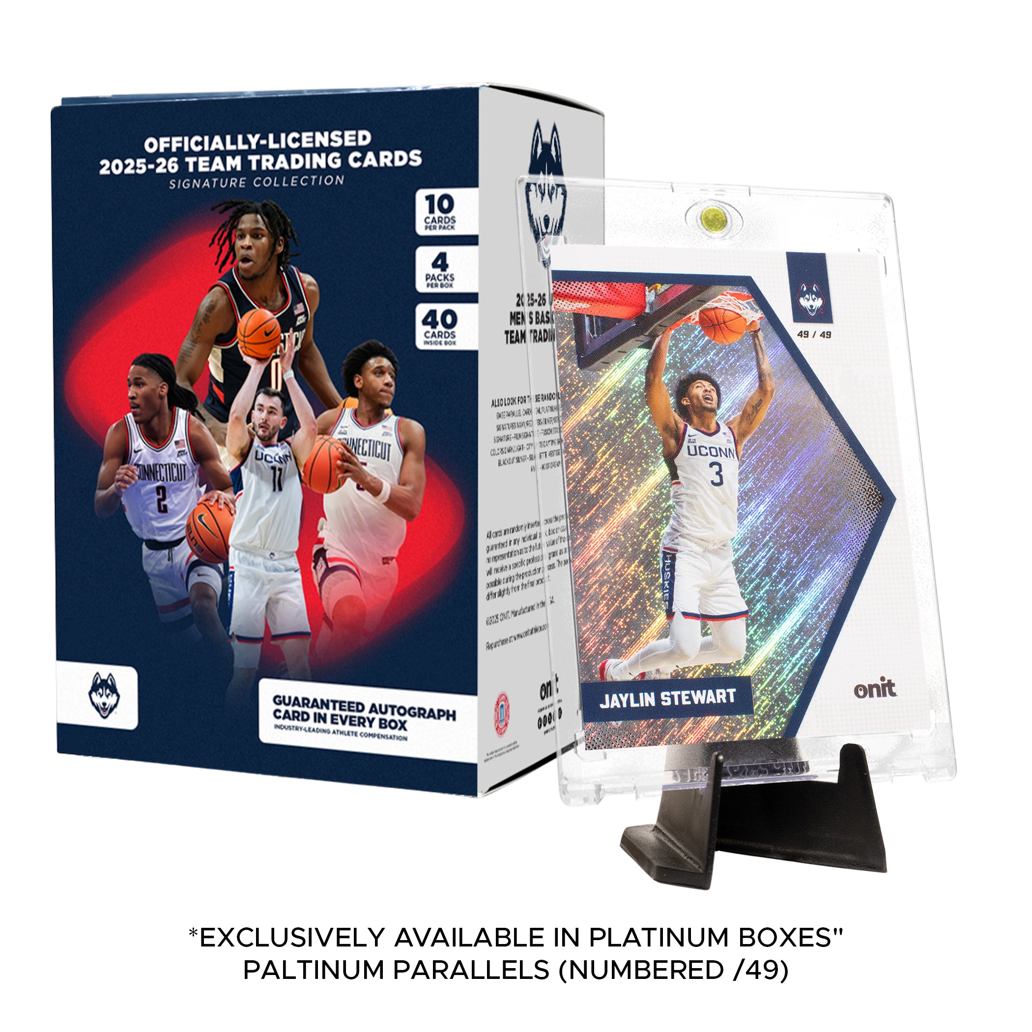 UConn Men's Basketball 2025-26 Trading Cards - Platinum Box (Guaranteed Autograph)