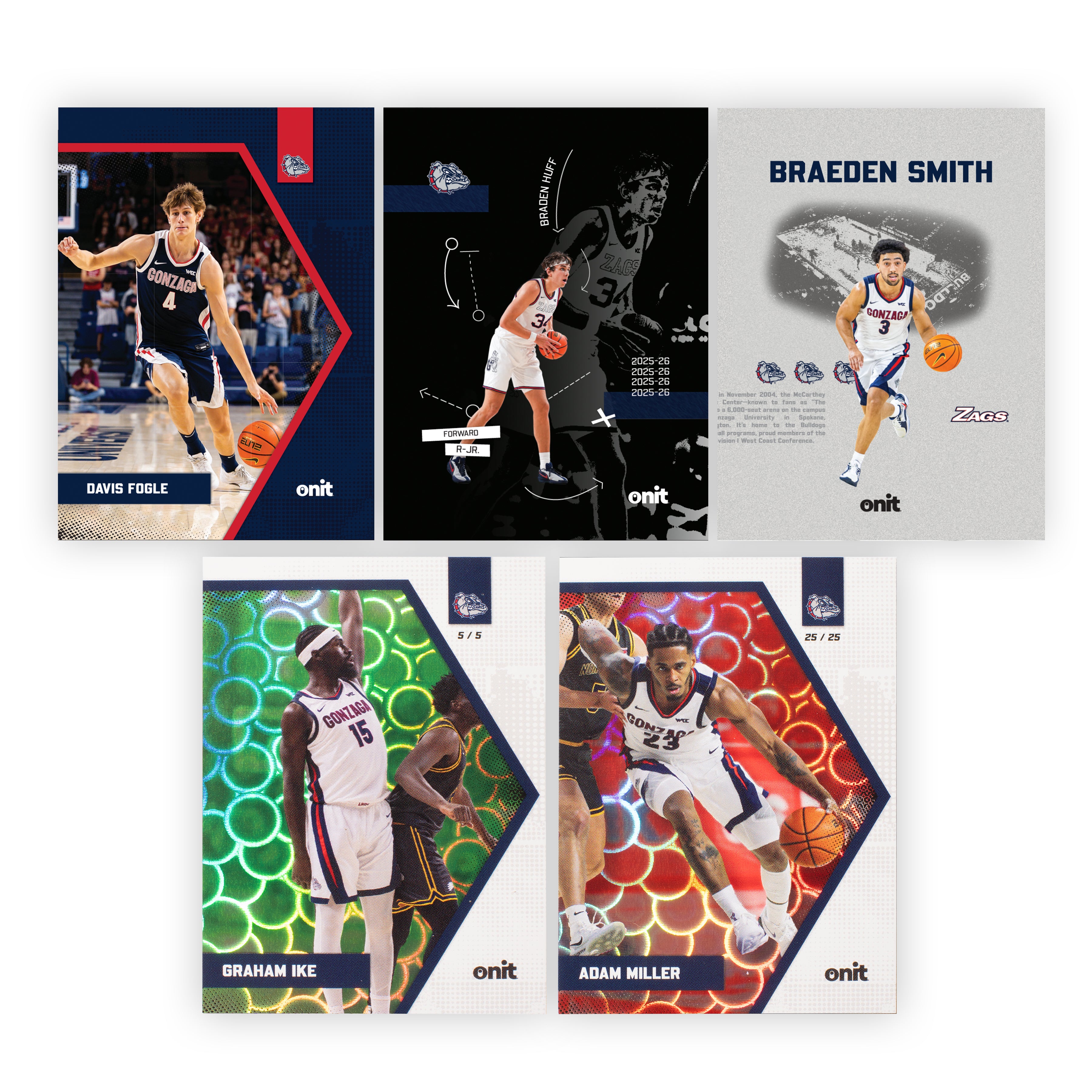 Gonzaga University Men's Basketball 2025-26 Trading Cards - Platinum Box (Guaranteed Autograph)