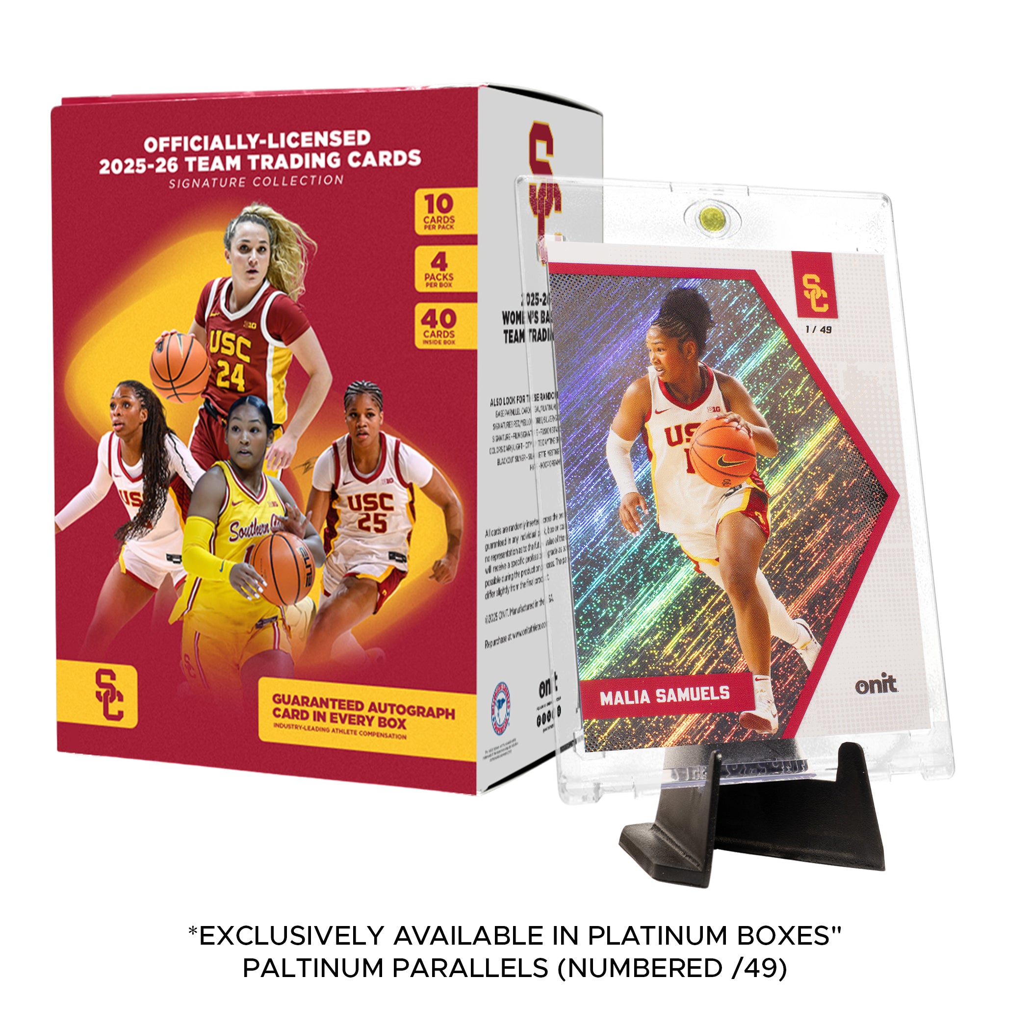 University of Southern California Women's Basketball 2025-26 Trading Cards - Platinum Box (Guaranteed Autograph)